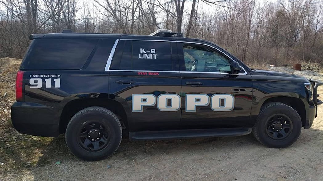 The Bath Township Police Department posted to its Facebook account a photo of a patrol car with &apos;POPO&apos; appearing in the place of &apos;POLICE&apos; on the side of the vehicle.