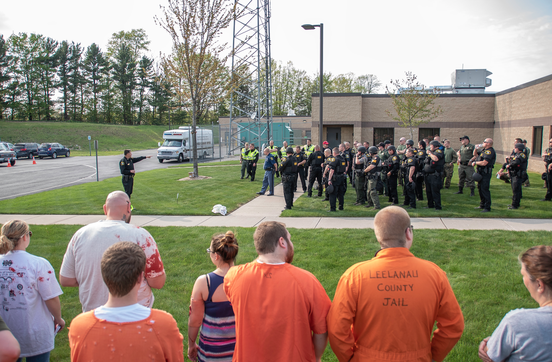 Leelanau County Sheriff&rsquo;s Office, Mich., prepping for a mock active shooter/chemical attack training scenario.