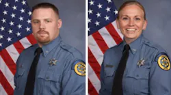 Deputies Patrick Rohrer, left, and Theresa King