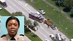 Florida State Corrections Officer Tawanna Marin, who was supervising inmates in Coconut Creek, was struck and killed by a passing vehicle Monday.