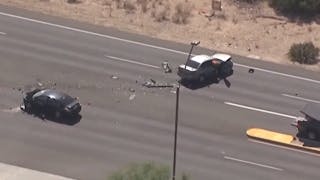 A Phoenix police officer was critically injured after a two-vehicle crash Thursday afternoon.