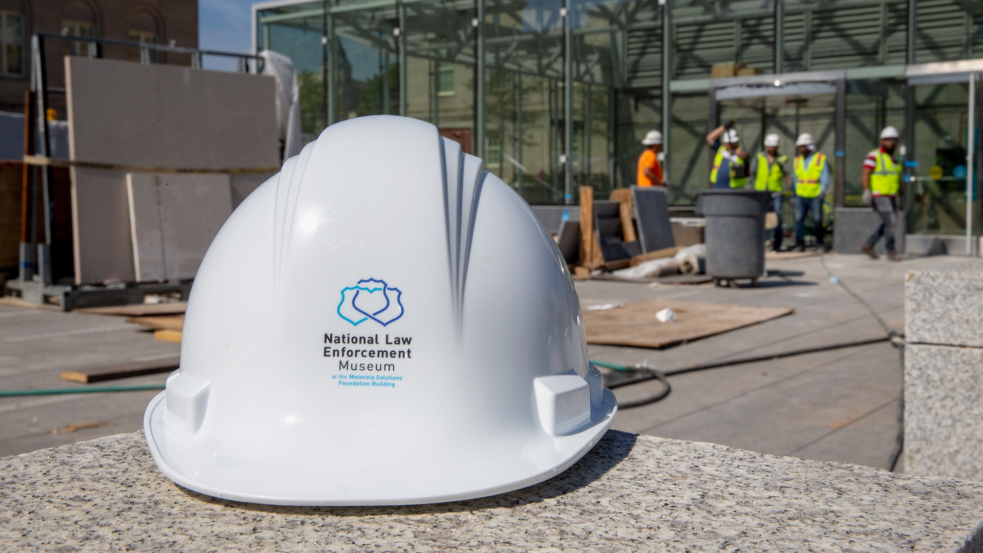 Construction continues on the National Law Enforcement Museum at the Motorola Solutions Foundation Building, located across from the National Law Enforcement Officers Memorial in Judiciary Square on July 19, 2018 in Washington, D.C.