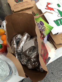 1,000 burritos were delivered to the protesters.