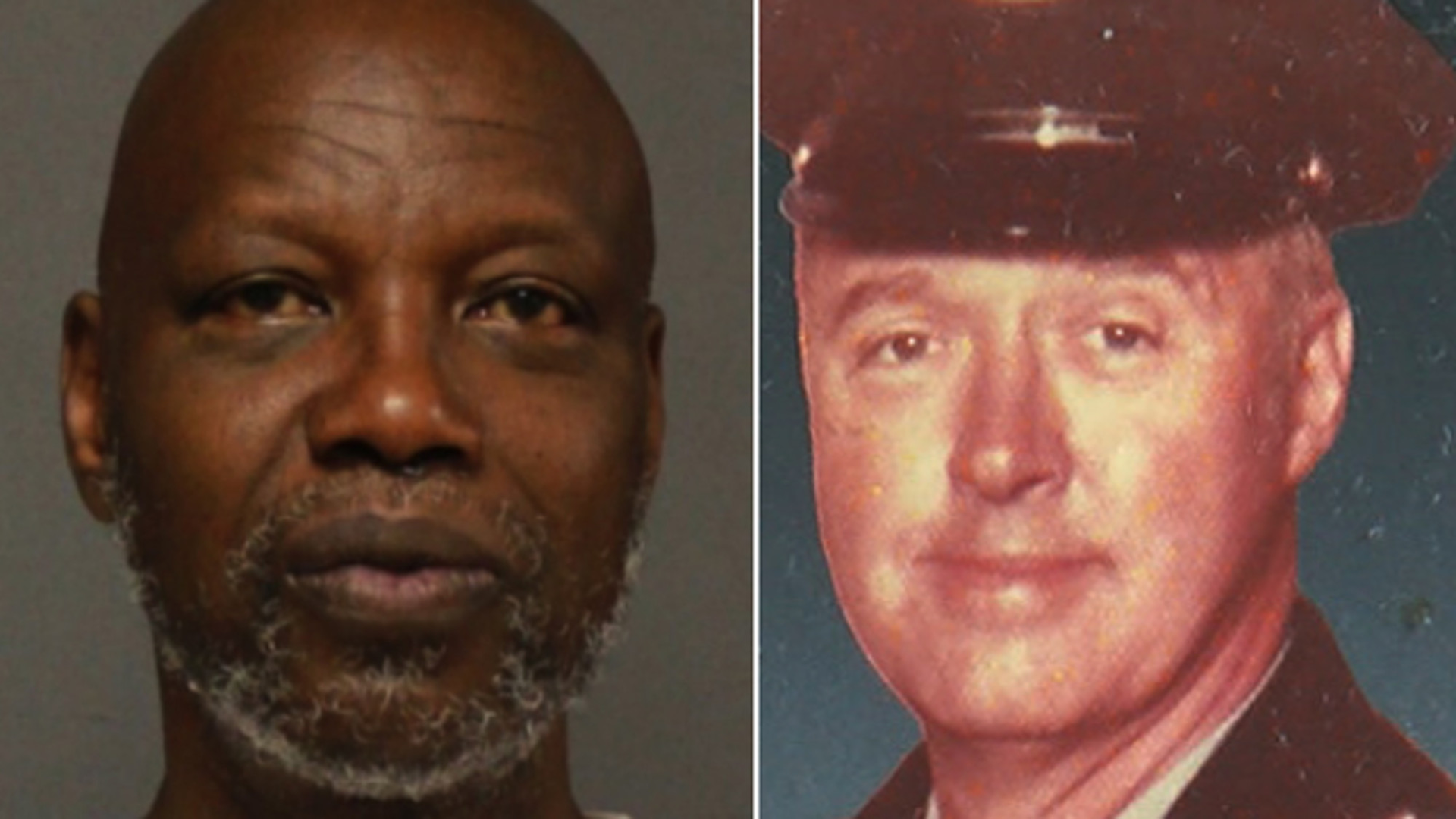 Issac Brown, left, and Officer Richard Miller