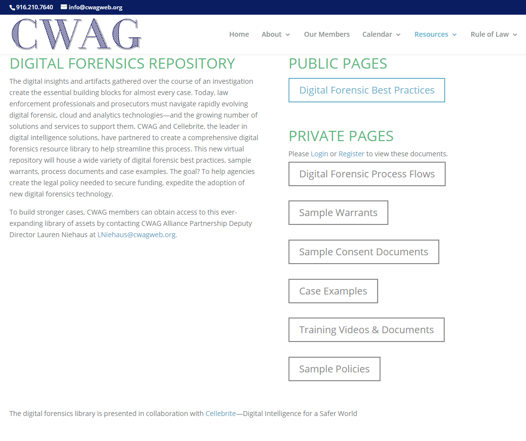 A screenshot of the Digital Forensics Repository landing page.