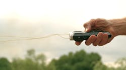 The BolaWrap 100 fires an eight-foot-long kevlar tether at a range of up to 25 feet and is designed to restrain people who are unruly or uncooperative, without having to resort to deadly force. The BolaWrap 100 fires an eight-foot-long kevlar tether at a range of up to 25 feet and is designed to restrain people who are unruly or uncooperative, without having to resort to deadly force.