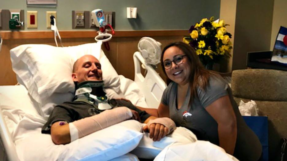 Denver Police Dispatcher Erica Limon recently reunited with Lakewood Police Officer Mark O&rsquo;Donnell, who she helped following a crash earlier this month.