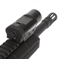 The NightstickTWM-852XL weapon light model mounted on a rifle. The NightstickTWM-852XL weapon light model mounted on a rifle.