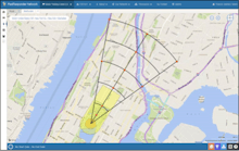 A RadResponder screen shows the 10-point monitoring survey points overlaying a map image of a radiological incident. This feature is one example of the guidance tools jointly developed by NUSTL and selected for integration in FEMA&rsquo;s RadResponder system.