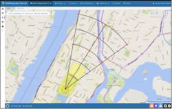 A RadResponder screen shows the 10-point monitoring survey points overlaying a map image of a radiological incident. This feature is one example of the guidance tools jointly developed by NUSTL and selected for integration in FEMA’s RadResponder system. A RadResponder screen shows the 10-point monitoring survey points overlaying a map image of a radiological incident. This feature is one example of the guidance tools jointly developed by NUSTL and selected for integration in FEMA’s RadResponder system.