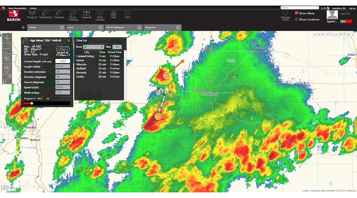 Threat Net incorporates three easy ways to track inclement weather: web portal, custom alerts, and mobile app capability.