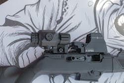 The Sightmark A-Spec is NVG compatible, IP55 weather resistant and gets an astronomical amount of battery life from a CR123 cell. The Sightmark A-Spec is NVG compatible, IP55 weather resistant and gets an astronomical amount of battery life from a CR123 cell.