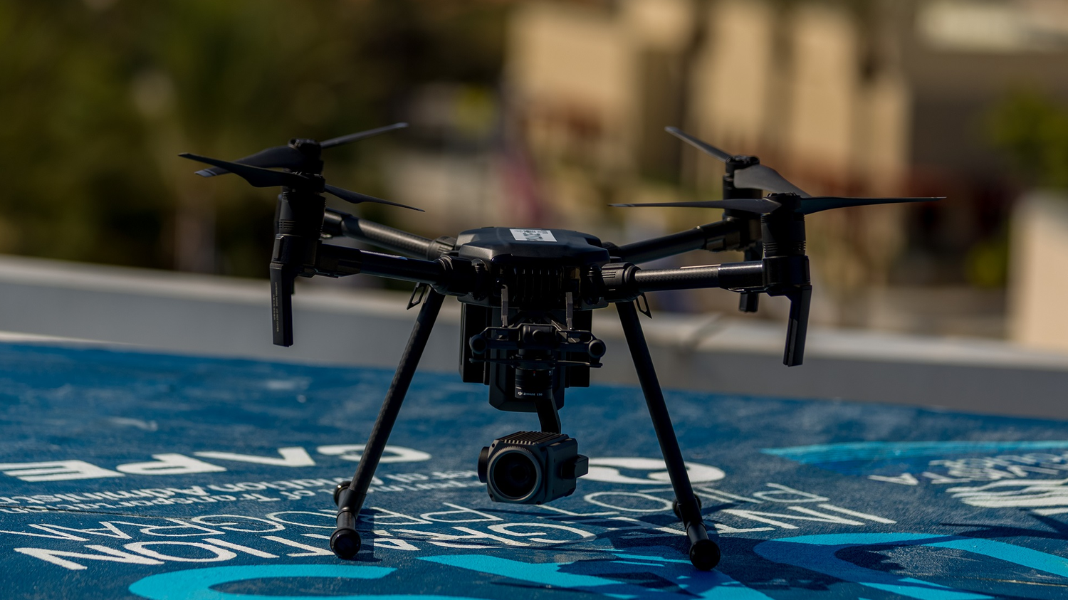A drone equipped with Cape Aerial Telepresence software is ready to deploy from the City of Chula Vista Police Department headquarters, as part of the FAA Unmanned Aerial Systems (UAS) Integrated Pilot Program (IPP). Chula Vista Police are deploying these drones to serve as first responders, assisting in incidents such as life safety, crime in progress, fleeing subjects, fire and more; providing police with video and decision quality data.