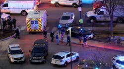 Law enforcement officials work near Mercy Hospital Nov. 19, 2018. Multiple people, including a Chicago police officer, were reported shot at the Near South Side hospital. Law enforcement officials work near Mercy Hospital Nov. 19, 2018. Multiple people, including a Chicago police officer, were reported shot at the Near South Side hospital.