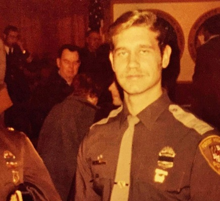 A very young Officer Sewell at Forest Heights Police.