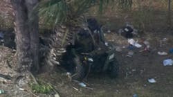 Miami-Dade Police Officer Jermaine Brown died when the All-Terrain Vehicle he was driving while on patrol crashed into a tree Wednesday afternoon. Miami-Dade Police Officer Jermaine Brown died when the All-Terrain Vehicle he was driving while on patrol crashed into a tree Wednesday afternoon.