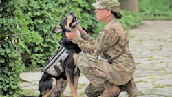 Tiffany Baker and service dog, Buddy Tiffany Baker and service dog, Buddy