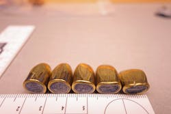 Different impact angles into same material (ricocheted). Different impact angles into same material (ricocheted).