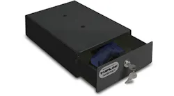The Tufloc Mini TufBox Security Drawer is 3.25″ by 8″ by 12″.