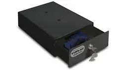 The Tufloc Mini TufBox Security Drawer is 3.25″ by 8″ by 12″.