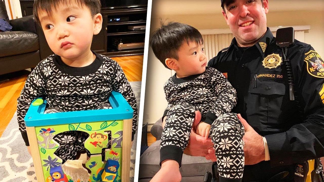 New Jersey Police Officers Free Toddler Who Became Trapped in Toy | Officer