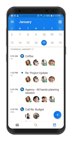Calendar event &ndash; attendee tracking in Outlook for Android