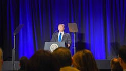 President Donald Trump on Wednesday spoke to law enforcement officers at the Major County Sheriffs and Major Cities Chiefs Association Joint Conference in Washington, D.C.