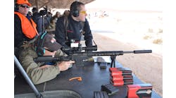 I shot a 6.5 Creedmor Ashbury Precision Ordinance SABER&circledR; M700&trade; with a mounted Crimson Trace CTL-5318. This is a brand-new tactical rifle scope in 3-8x50mm. It has a complex reticle in mils, which is designed for rapid target acquisition. The winds were about 20mph, with 40 mph gusts. This scope had plenty of stadia lines for corrections on the fly. I splashed every target, which were all placed beyond 400 yards. It wasn&apos;t my shooting, which was only average. Crimson Trace&apos;s Tim O&apos;Connor is an experienced spotter, and guided every shot.