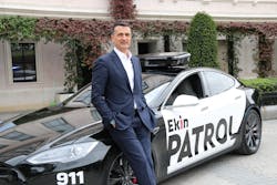 Akif Ekin, president of Ekin Safe City Technologies with the Ekin Patrol G2 which is able to detect plates in up to seven lanes and provides a 360-degree view angle. Ekin notes that the accuracy rate in LPR has increased dramatically due to AI and deep learning.