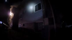 Newly released body camera video shows four Des Moines police officers rescued three children trapped inside a burning apartment complex early Tuesday morning.