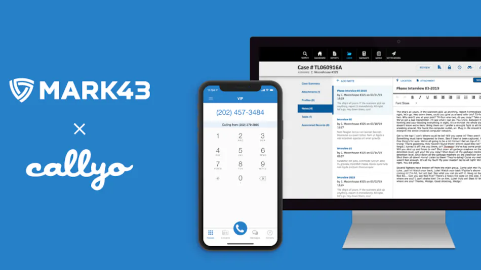 Mark43 Computer System Mark43 Partners With Callyo To Bring Break Down Information Silos ...
