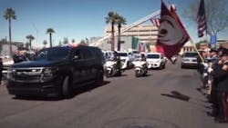 Officer Paul Rutherford was investigating a crash that occurred near 75th Avenue and Indian School Road shortly before 8:30 a.m. when he was hit by another vehicle, Officer Paul Rutherford was investigating a crash that occurred near 75th Avenue and Indian School Road shortly before 8:30 a.m. when he was hit by another vehicle,