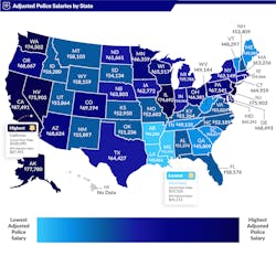 Adjusted Police Salaries Map