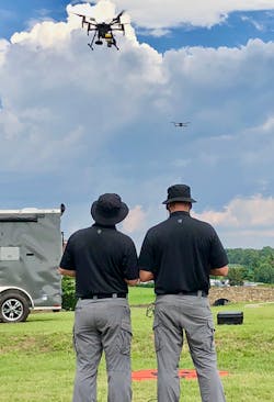 A drone is a viable deployment option for smaller agencies that don’t have helicopter units. Along with scene surveillance, UAVs can provide 3D mapping, FLIR infrared and sensors. A drone is a viable deployment option for smaller agencies that don’t have helicopter units. Along with scene surveillance, UAVs can provide 3D mapping, FLIR infrared and sensors.