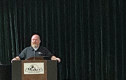 Dr. Aprill during his presentation. Dr. Aprill during his presentation.