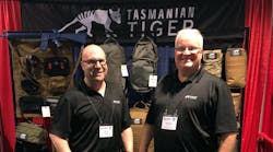 NAPED members and first-time exhibitors, Eric Linder and Richard Lewis of Tasmanian Tiger, showcase their line of law enforcement and medical response equipment. NAPED members and first-time exhibitors, Eric Linder and Richard Lewis of Tasmanian Tiger, showcase their line of law enforcement and medical response equipment.