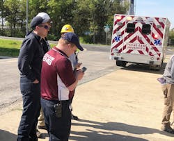First responders use TVU Networks IP-based video solutions to review live footage during a training exercise last month at Texas A&amp;M Winter Institute.