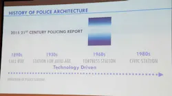 A trio of architects with Brown Reynolds Watford walked Station Design Conference attendees through trends in transparency for police station design.