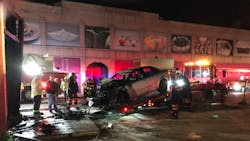 Brockton Police Captain Mark Porcaro saved two teenagers from a fiery crash Thursday night thanks to 'alert and quick thinking.' Brockton Police Captain Mark Porcaro saved two teenagers from a fiery crash Thursday night thanks to 'alert and quick thinking.'