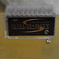 These are Speer Gold Dot .22 Magnum cartridges, and one recovered from ballistic gelatin. Notice the outstanding expansion and weight retention from a short barrel. These are Speer Gold Dot .22 Magnum cartridges, and one recovered from ballistic gelatin. Notice the outstanding expansion and weight retention from a short barrel.