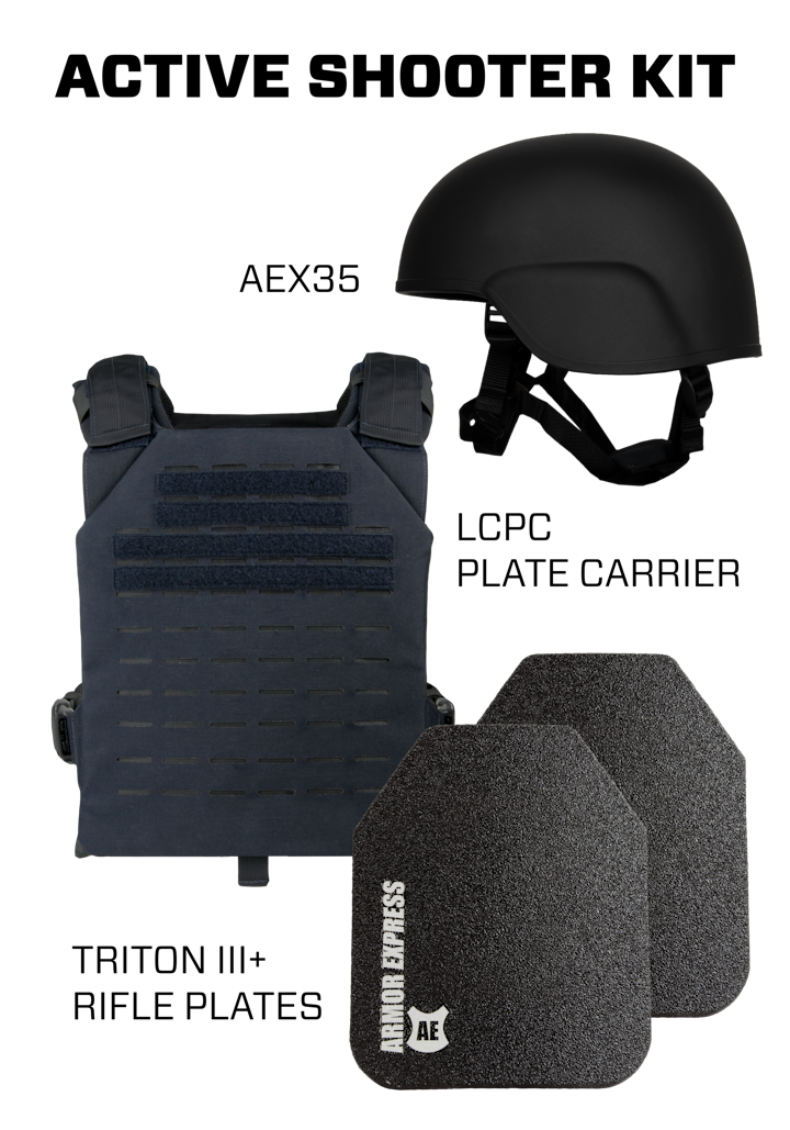 Active Shooter Kit The LCPC Carrier AEX35 Ballistic Helmet and Triton