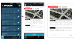 Screen capture images of a gunfire report from the mobile app. Screen capture images of a gunfire report from the mobile app.