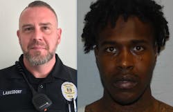 Officer Michael Langsdorf , left, and Bonette Kymbrelle Meeks Officer Michael Langsdorf , left, and Bonette Kymbrelle Meeks