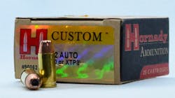 We shot both of Hornady's performance products for the 32 Auto. Pictured here is the 60 grain cartridge with their XTP bullet. Although it was on the leading edge of defensive ammunition for the 32, it did not hold a candle to the Critical Defense round. We shot both of Hornady's performance products for the 32 Auto. Pictured here is the 60 grain cartridge with their XTP bullet. Although it was on the leading edge of defensive ammunition for the 32, it did not hold a candle to the Critical Defense round.