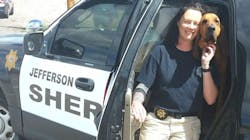 Jefferson County Sheriff's Deputy K. Fosler and bloodhound Jessie were in Wyoming on an unrelated call when they were diverted from their trip home for a request to assist in the search for the missing girl. Jefferson County Sheriff's Deputy K. Fosler and bloodhound Jessie were in Wyoming on an unrelated call when they were diverted from their trip home for a request to assist in the search for the missing girl.