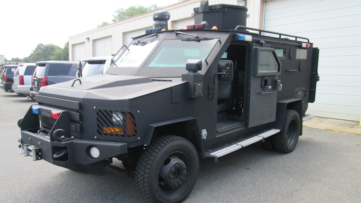 The Lenco Bearcat armored personnel carrier from Calvert County Sheriff’s Office (Maryland) is due for replacement. The office is taking donations.