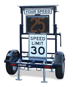 Digital speed signs can grab the attention of drivers making them slow down. Digital speed signs can grab the attention of drivers making them slow down.