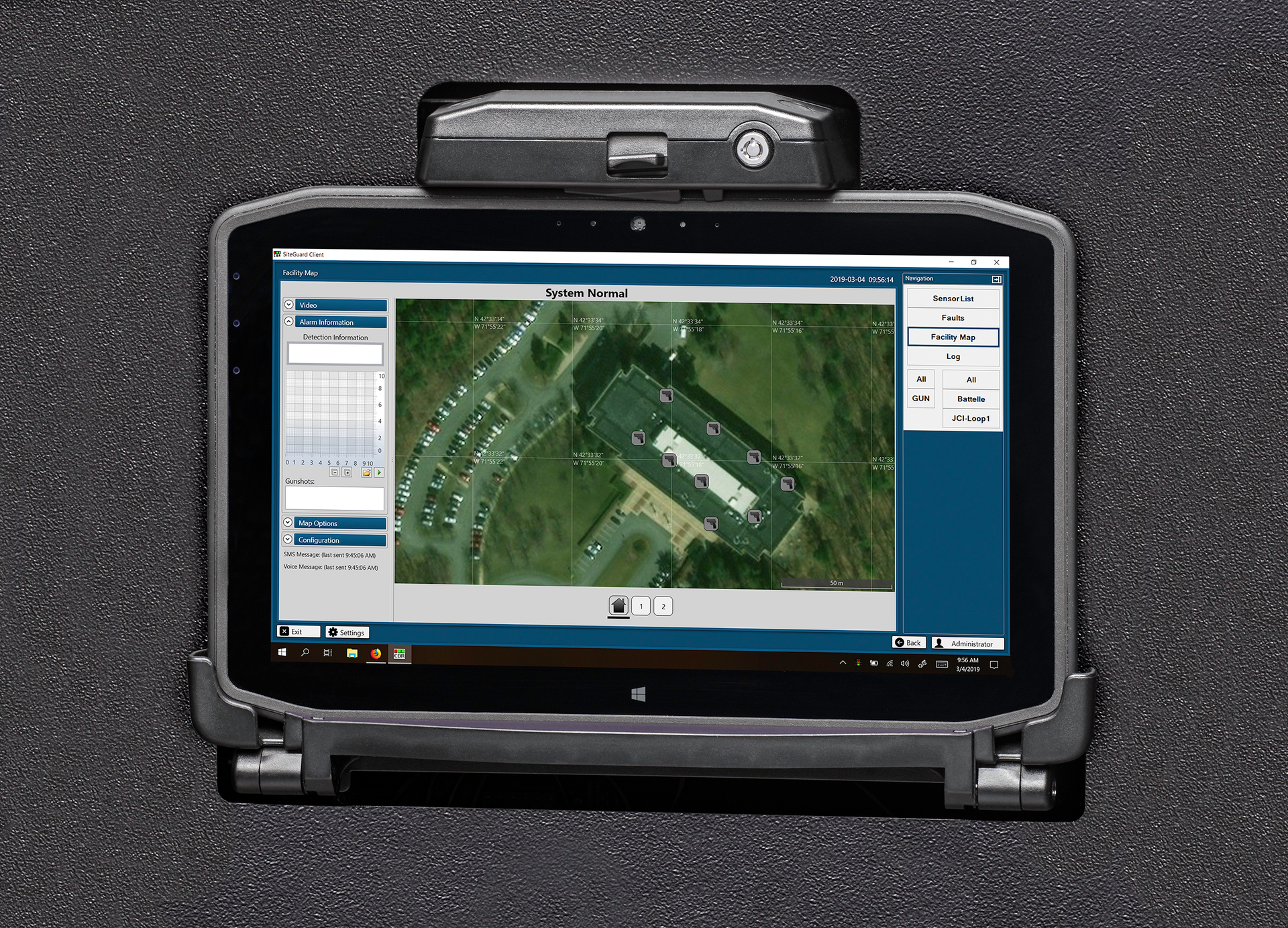 The ASR C2U Command Panel is part of the Johnson Controls Detect 360 Active Shooter Response System