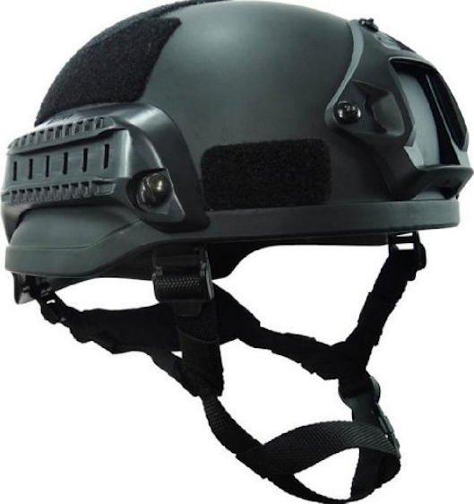 MICH Helmet, with Side Rails and Front Mount Officer