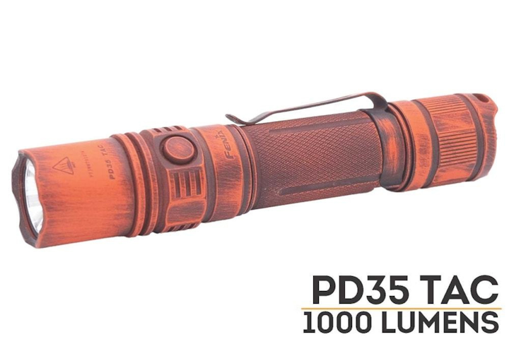 Fenix Pd35 Tac Led Tactical Flashlight Blaze Battleworn Cerakote Finish From Fenix Officer